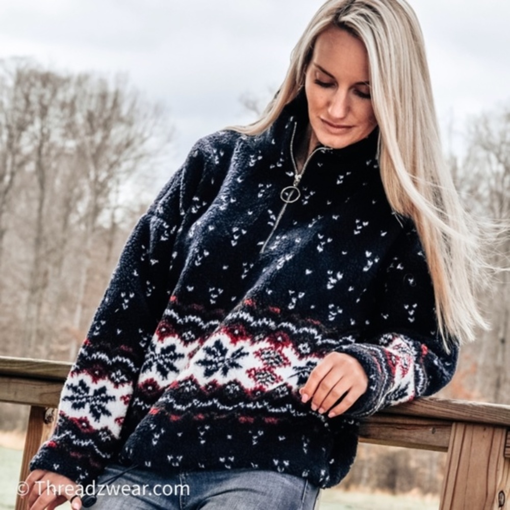 Lined Sherpa Pullover M